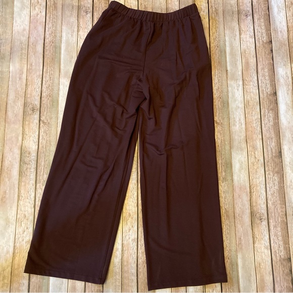 NWT Garnet Hill Women’s Wide Leg Comfort Trousers Relaxed Stretchy Brown Size S - Picture 9 of 9